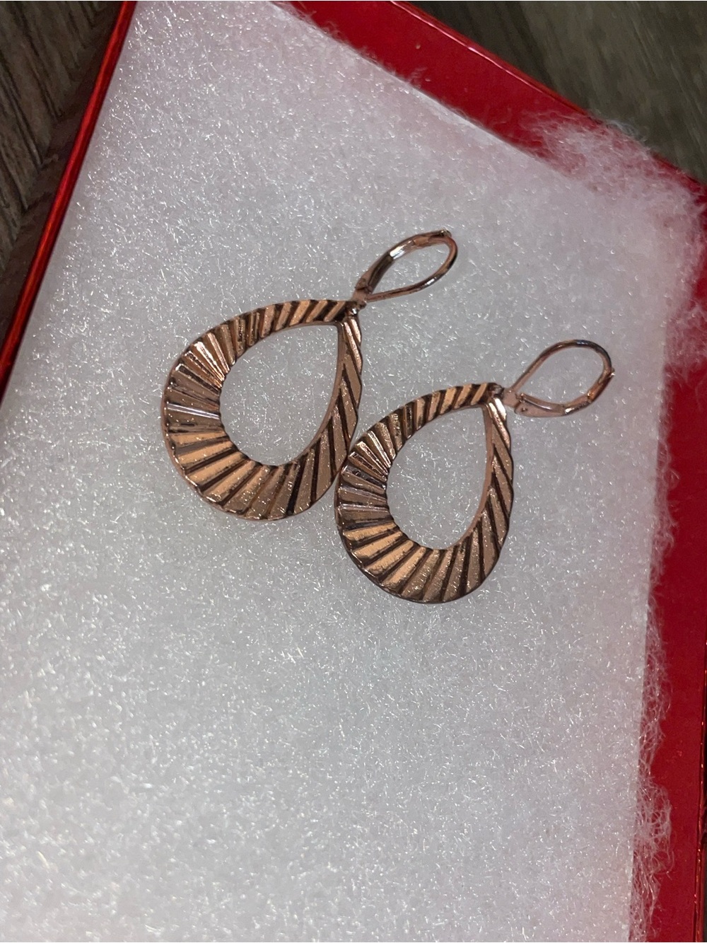 Rose Gold Teardrop Dangle Earrings - Women Jewelry